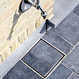ACO Vloerput Bluestone 20x20cm RVS opzetstuk incl stankslot, onderuitlaat 110mm