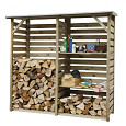 Haardhoutberging Twin 176x190x60cm (HxBxD), groen geïmpregneerd