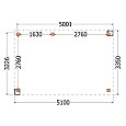 Buitenverblijf Verona model links 5100x3350x2500mm (bxdxh)