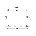 Buitenverblijf Verona model rechts 4000x3350x2500mm (bxdxh)
