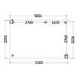 Buitenverblijf Verona model rechts 5100x3350x2500mm (bxdxh)