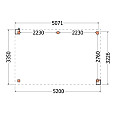 Buitenverblijf Verona model rechts 5200x3350x2500mm (bxdxh)