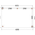 Buitenverblijf Verona model rechts 6250x4000x2500mm (bxdxh)