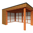Buitenverblijf Capri 4250x3750x2550mm (bxdxh) model links alleen constructie