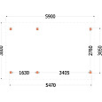 Buitenverblijf Zadeldak XL 5900x3800x3950mm (bxdxh)