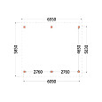 Buitenverblijf Zadeldak XXL 6550x5950x4900mm (bxdxh)
