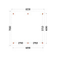 Buitenverblijf Zadeldak XXL 6550x7000x5000mm (bxdxh)