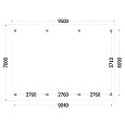 Buitenverblijf Zadeldak XXL 9500x7000x5000mm (bxdxh)