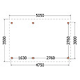 Buitenverblijf Zadeldak Betula 5050x3500x3150mm (bxdxh)