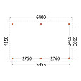 Buitenverblijf Siena 6400x4150x2500mm (bxdxh)