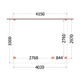 Aanbouwveranda Ancona 4150x3300x2600mm (bxdxh) rechts