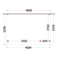 Aanbouwveranda Ancona 4800x3300x2600mm (bxdxh) rechts