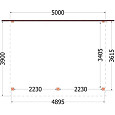 Aanbouwveranda Ancona 5000x3900x2600mm (bxdxh)