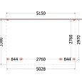 Aanbouwveranda Ancona 5150x3300x2600mm (bxdxh)