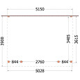 Aanbouwveranda Ancona 5150x3900x2600mm (bxdxh)