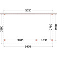 Aanbouwveranda Ancona 5550x3300x2600mm (bxdxh) rechts