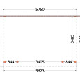 Aanbouwveranda Ancona 5750x3900x2600mm (bxdxh)