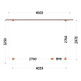 Aanbouwveranda Lucca 4600x3250x2600mm (bxdxh) rechts