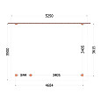Aanbouwveranda Lucca 5250x3900x2600mm (bxdxh) links