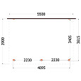 Aanbouwveranda Lucca 5550x3900x2600mm (bxdxh)