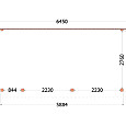 Aanbouwveranda Lucca 6450x3250x2600mm (bxdxh) links