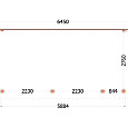 Aanbouwveranda Lucca 6450x3250x2600mm (bxdxh) rechts