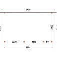 Aanbouwveranda Lucca 6450x3900x2600mm (bxdxh) rechts