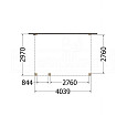 Aanbouwveranda Modena 4050x3000x2700mm (bxdxh) links