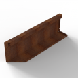 Bloembak Module+ Uitwendig hoekpaneel-Rechts (B) Corten 90x28cm