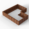Bloembak Module+ L-vorm 90x150x150x28cm | Corten