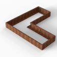 Bloembak Module+ L-vorm 90x240x240x28cm | Corten