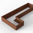 Bloembak Module+ L-vorm 90x360x180x42cm | Corten