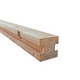 Douglas sleufpaal 9,5x9,5x300cm tbv 28 mm profielplanken, tussenpaal, onbehandeld