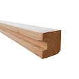Douglas sleufpaal 9,5x9,5x300cm tbv 28 mm profielplanken, eindpaal, onbehandeld