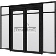 Steel Look raam 2760x2200mm zwart module C-02 met dubbele openslaande deuren
