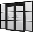 Steel Look raam 2760x2200mm zwart module C-03 met dubbele openslaande deuren