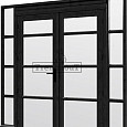 Steel Look raam 2230x2200mm zwart module H-04 met dubbele openslaande deuren