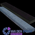 muurafdekband vlak 25x100x5 glad grijs