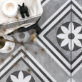GeoCeramica® 60x60x4cm Concreet Flower Decorate