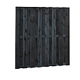 Naaldhout geschaafd plankenscherm 18-planks 15mm 180x180cm geïmpregneerd en zwart gedompeld