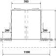 Waterblok  700x700x700mm Aluminium 4mm (AWB1)