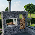 Steenkorf m50 - Classic Tuinhaard BBQ met houtopslag 180x180x50cm