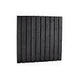 Naaldhout geschaafd plankenscherm 21-planks 15mm 180x180cm geïmpregneerd en zwart gespoten