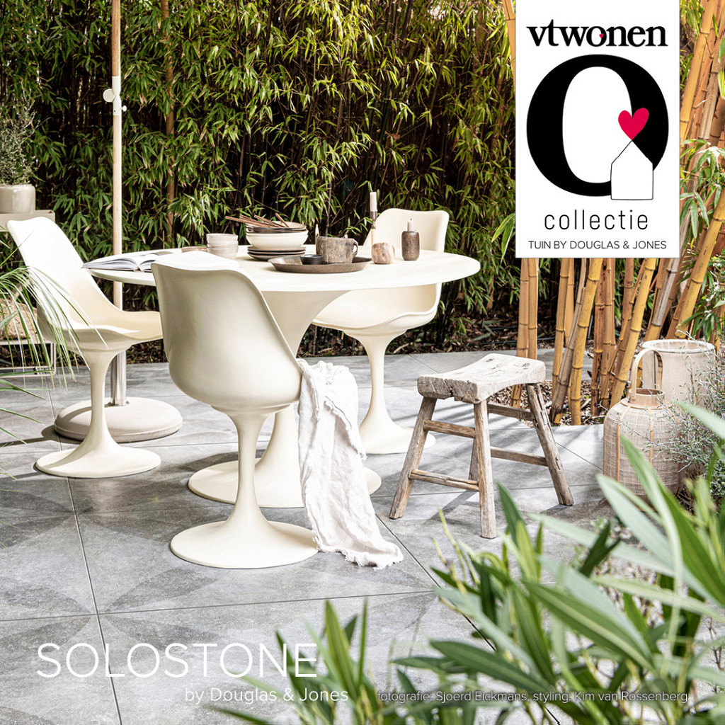 vtwonen Solostone Hormigon Flower Black 90x90x3cm