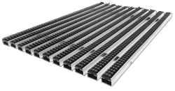 Mat Aluminium 600x400mm met cassetteborstel tbv schoonloper