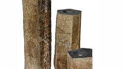 Fontein Basalt naturale kop gepolijst, Ø 15-20 cm 60/90/120cm Gepolijst-Ruw