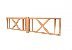 Hekwerk met kruis Douglas type D 328,5x73cm kleurloos geïmpregneerd
