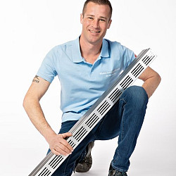 ACO SlimLine gootelement 100cm incl. designrooster aluminium zwart