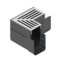 ACO SlimLine hoekstuk incl. aluminium grijs rooster