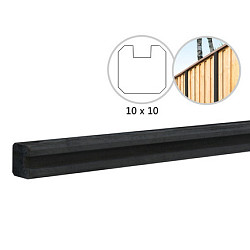 Betonpaal glad met vellingkant met sleuf 10x10x270cm antraciet ongecoat eindpaal